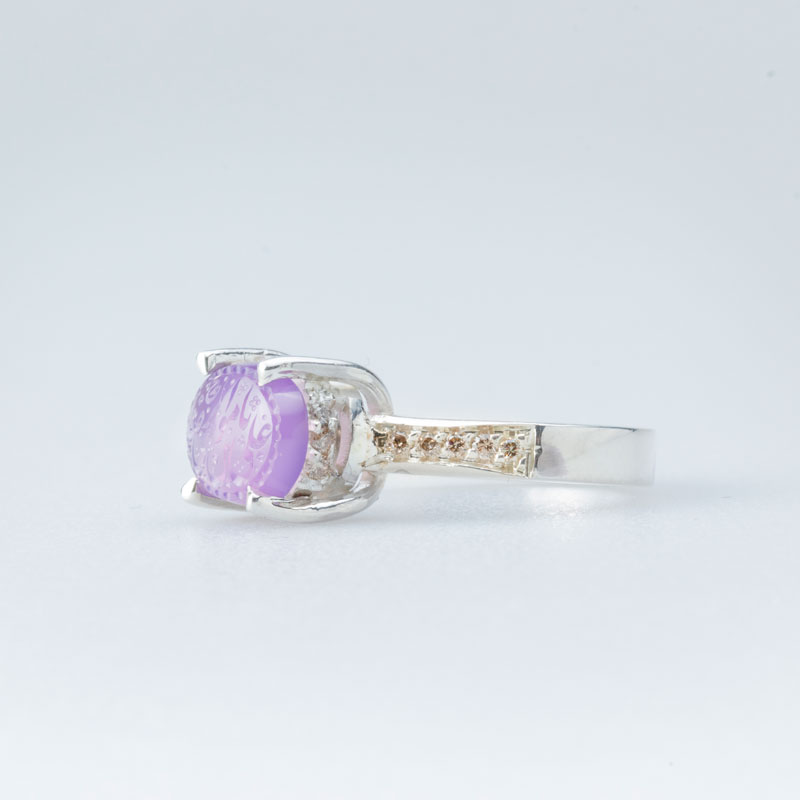 رکاب دستساز نقره، مدل چهارچنگ، طرح سولیتر بلند (هنر سرکار خانم طاهری)