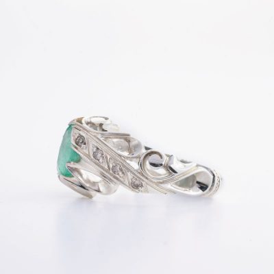 رکاب دستساز نقره، مدل فیلی با طرح شبکه همراه با 8 الماس اصل (هنر استاد اسکندری)