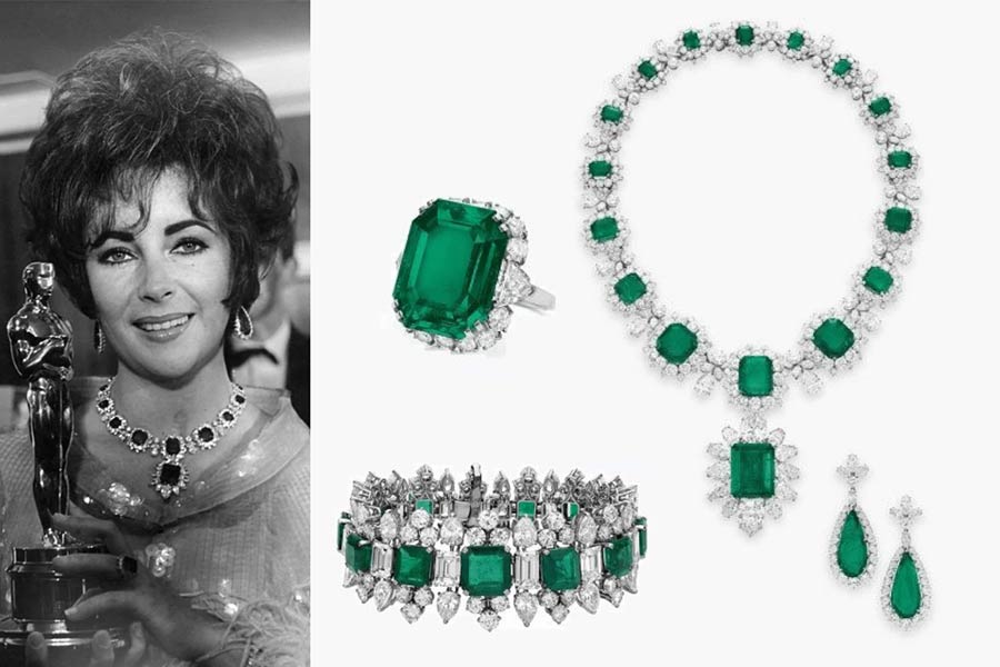 مجموعه‌ای افسانه‌ای از جواهرات زمرد الیزابت تیلور