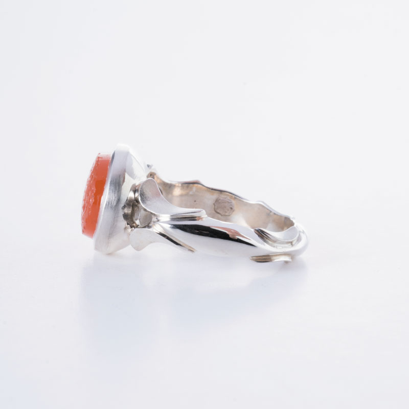 رکاب دستساز نقره، مدل صفوی و طرح دو شاخ (هنر استاد اسکندری)