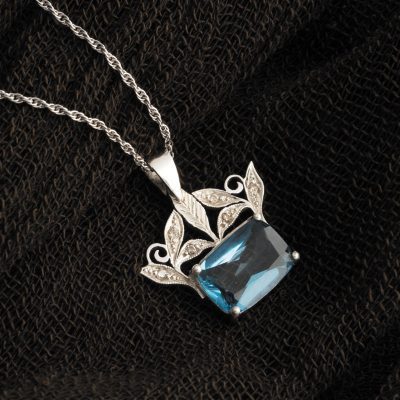 بدنه دستساز نقره مدل شاخ و برگ با 6 عدد الماس اصل