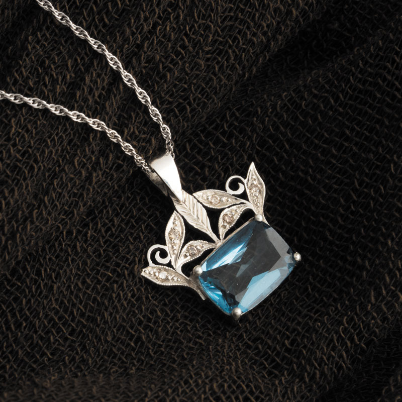 بدنه دستساز نقره مدل شاخ و برگ با 6 عدد الماس اصل