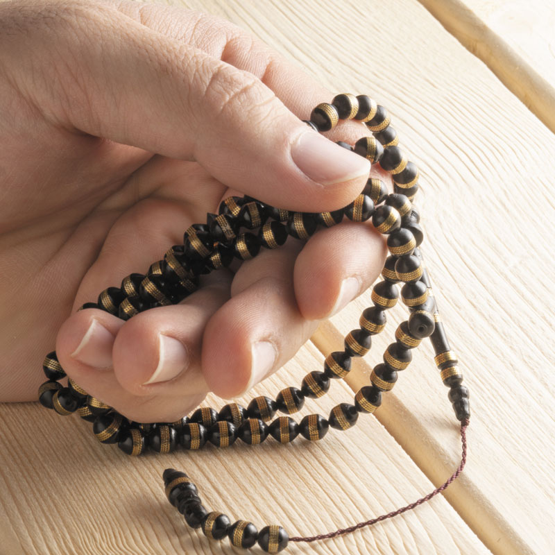 100 دانه کشکول مشکی طلایی مصر با تراش گرد دستگاهی