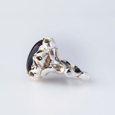 رکاب دستساز نقره، مدل صفوی با طرح دور ترنج (هنر استاد اسکندری)