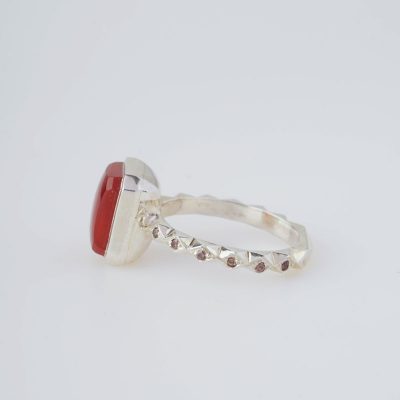 رکاب دستساز نقره، مدل صفوی با طرح لوزی (هنر استاد اسکندری) به همراه 12 عدد الماس اتمی