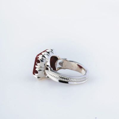 رکاب دستساز نقره، مدل صفوی با طرح دو شاخ (هنر استاد اسکندری)