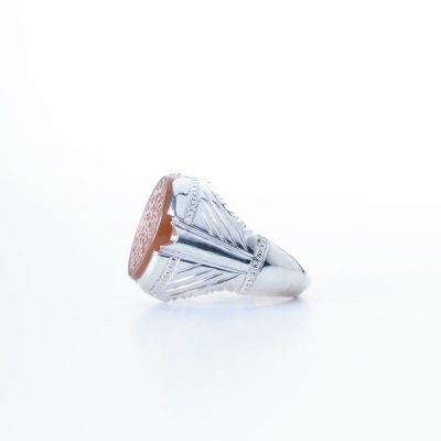 رکاب دستساز نقره، مدل فیلی با طرح شیاری (هنر استاد میرزایی)