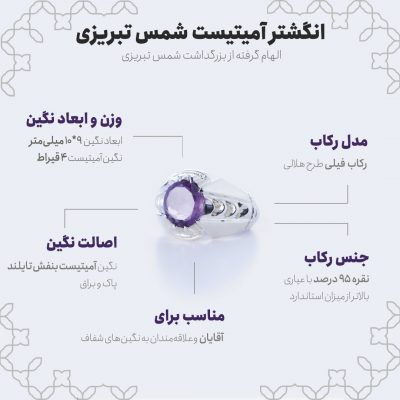 اینفوگرافی انگشتر آمیتیست شمس تبریزی