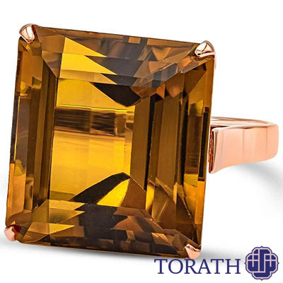 گران ترین انگشتر سیترین نارنجی 24.20 قیراط