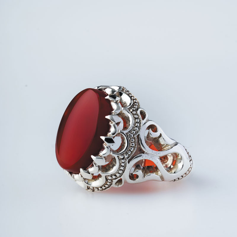 رکاب دستساز نقره، مدل فیلی با طرح پروانه (هنر استاد حاجرضایی)