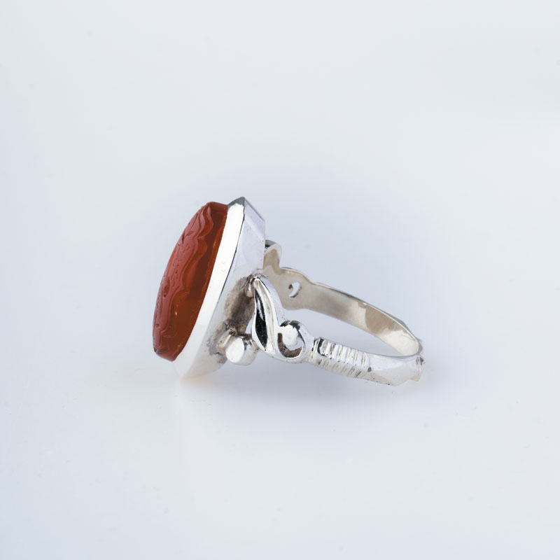 رکاب دستساز نقره، مدل صفوی با طرح دوشاخ (هنر استاد اسکندری)