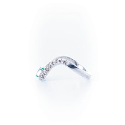 رکاب دستساز نقره، مدل 4 چنگ با طرح کشیده (هنر استاد اسکندری) به همراه 16 عدد الماس اصل