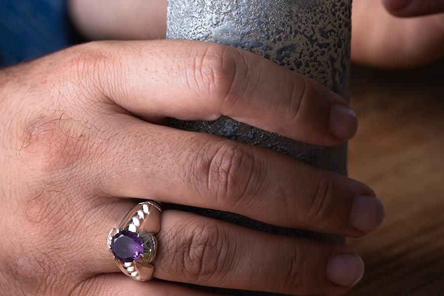 انگشتر آمیتیست مردانه شمس تبریزی