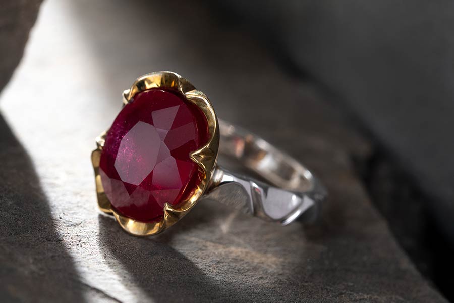 انگشتر یاقوت سرخ آفریقایی نارینا