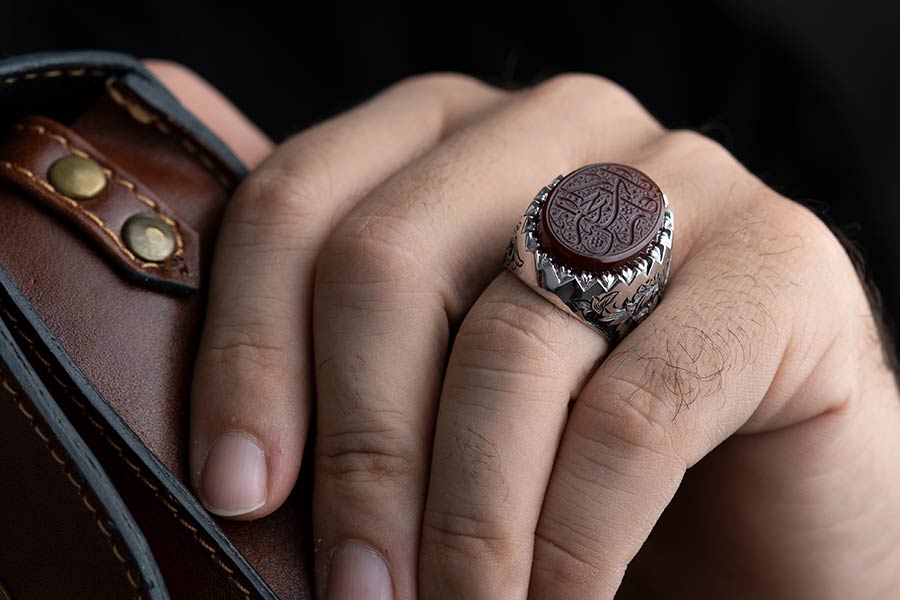 انگشتر عقیق اصل مردانه حامین