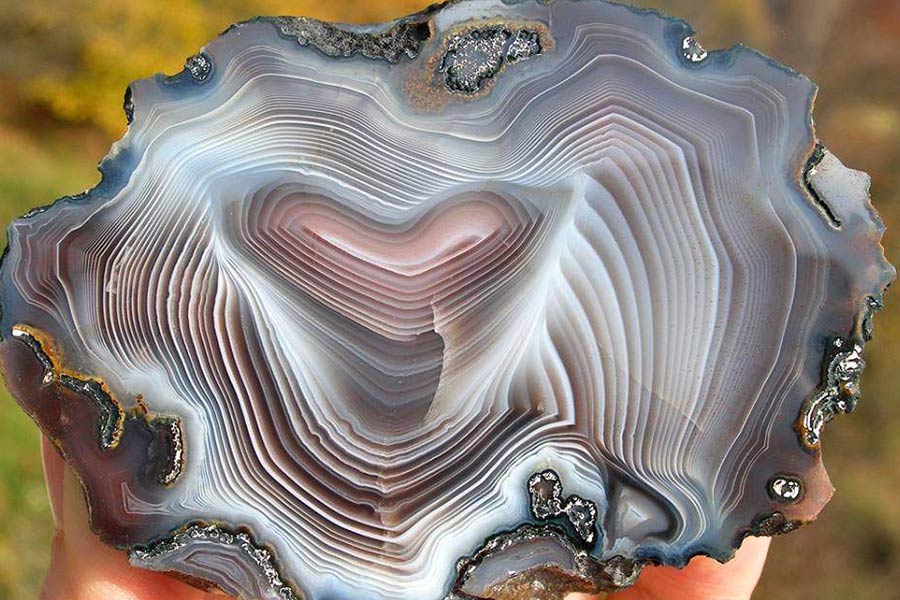 برش سطح مقطع عقیق بوتسوانا