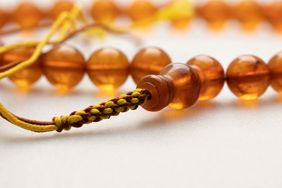 تسبیح کهربای عسلی و دستساز اورامانات